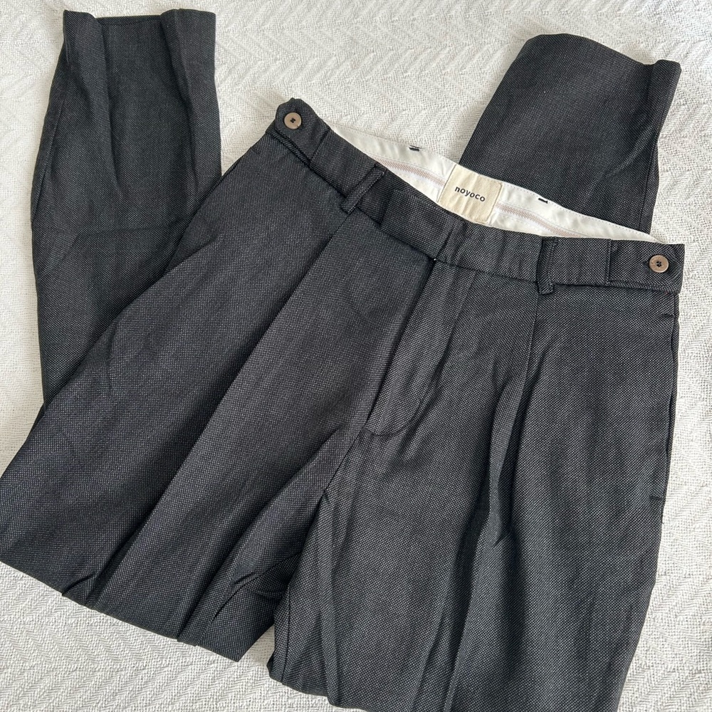 Gray Pleated noyoco Trousers